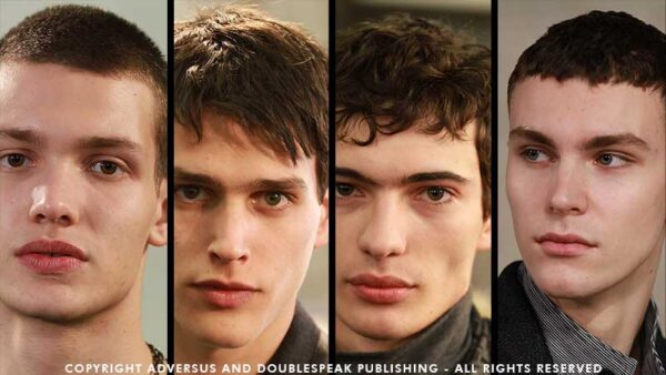 Foto tagli capelli uomo 2018. Backstage sfilata Dirk Bikkembergs Inverno 2018 2019. Foto Mauro Pilotto
