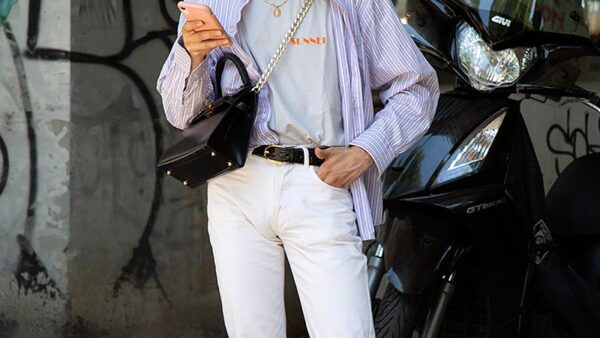 Streetstyle uomo 2019. Borse