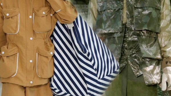 Moda uomo estate 2020. Grandi tasche per lui, la moda uomo primavera estate 2020. A sinistra Sunnei a destra Fendi