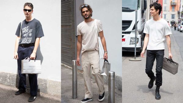Moda uomo, street style estate 2020. Cool in jeans e tshirt - Foto Charlotte Mesman