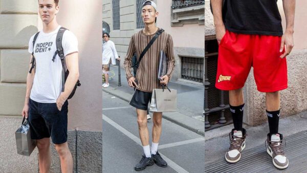 Moda uomo street style estate 2020. Trendy con i pantaloni corti! Foto Charlotte Mesman