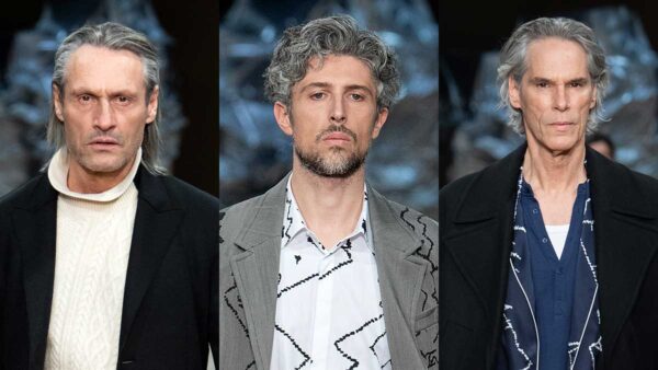 Tendenze capelli uomo inverno 2020 2021. I capelli lunghi - e grigi - sono la tendenza!  Photo: courtesy of Neil Barrett