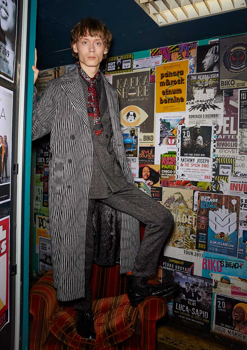 Tendenze moda uomo inverno 2020 2021. Hip: stile British e anni settanta - Foto courtesy of Missoni