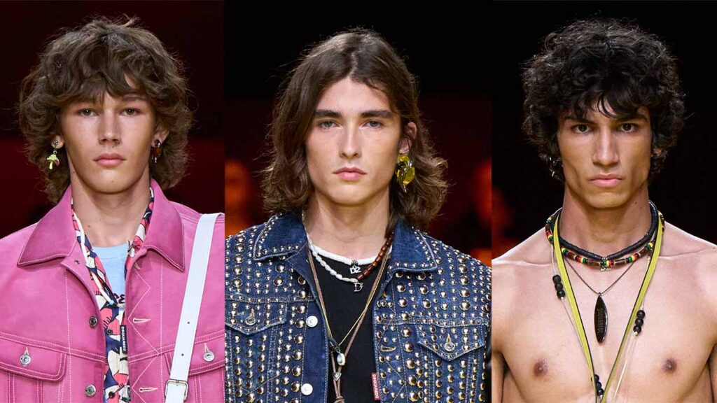 Nuovi trend capelli medio lunghi uomo estate 2023 - Photo courtesy of Dsquared2