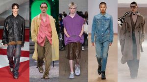 10 tendenze moda uomo da conoscere assolutamente per l'estate 2023. Photo courtesy of Diesel, JW Anderson, Diesel, Prada, Saint Laurent