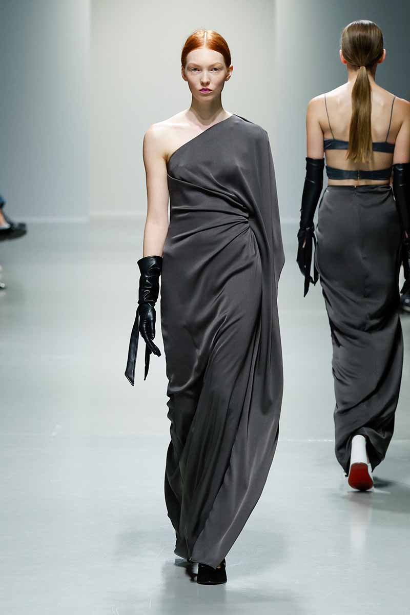 Zuza Bryk on the catwalk for Atlein Summer 2025 - Photo courtesy of Atlein