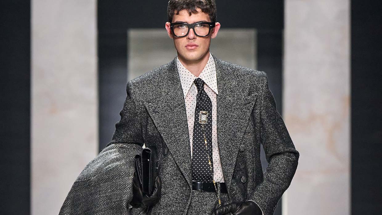 Moda uomo autunno inverno 2026 2027: il ritorno deciso del classico completo - Photo courtesy of Dolce & Gabbana